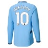 Maillot à Manches Longues Manchester City Grealish 10 Domicile 2024-25 Pour Homme